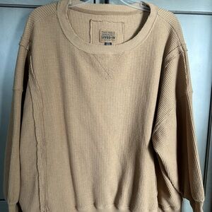 American Eagle AE Oversized Big Hug Waffle Crew Neck Shirt